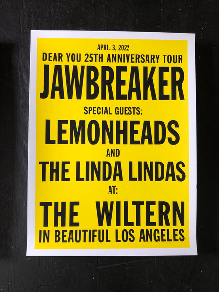 JAWBREAKER - LA NIGHT #3 - DEAR YOU POSTER