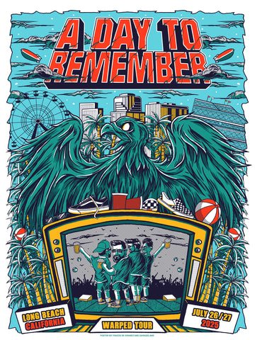 A DAY TO REMEMBER - WARPED TOUR LONG BEACH – Garageland Print